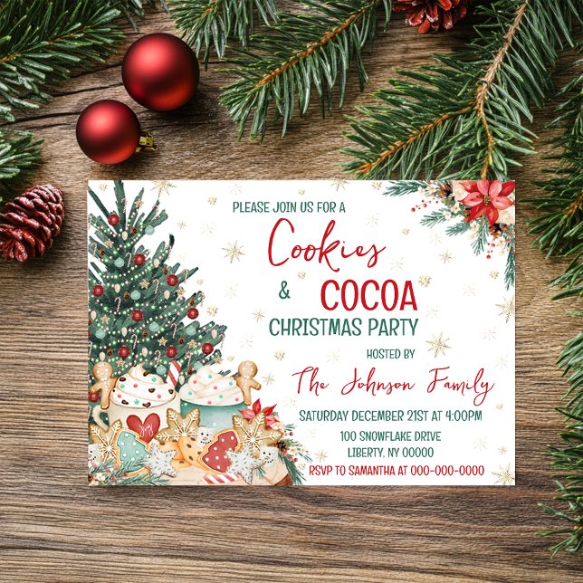 Convite Festa de Natal com Biscoitos e Cacau (Criador carregado)