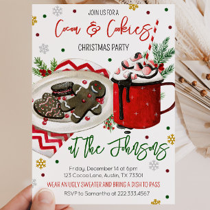Convite Festa de Natal com Biscoitos e Cacau