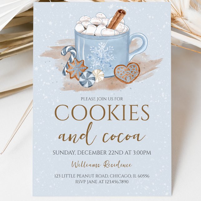 Convite Festa de Natal com Biscoitos e Cacau (Criador carregado)