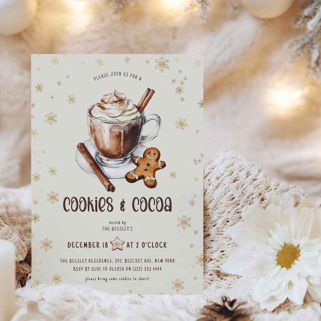 Convite Festa de Natal com Biscoitos Fofos e Cacau (Criador carregado)