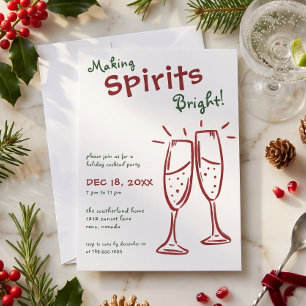 Convite Festa de Natal com Champanhe Making Spirits Bright