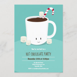 Convite Festa de Natal com chocolate quente