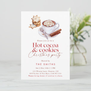 Convite Festa de Natal com Chocolate Quente e Biscoitos de