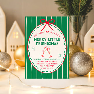 Convite Festa de Natal com Coquetel Merry Little Friendsma