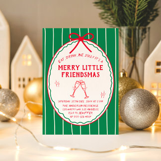 Convite Festa de Natal com Coquetel Merry Little Friendsma