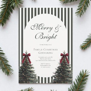 Convite Festa de Natal com Laço de Aquarela de Letra Elega