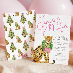 Convite Festa de Natal com Leãozinho Préppy em Aquarela