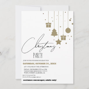 Convite Festa de Natal com Letra Elegante Moderna e Chic