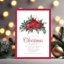 Festa de Natal com Poinsettia Vermelha