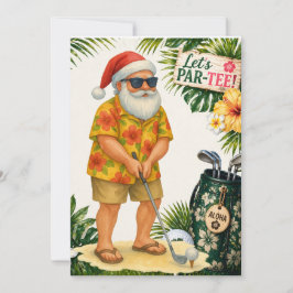 Convite Festa de Natal com tema de Golfe Havaí