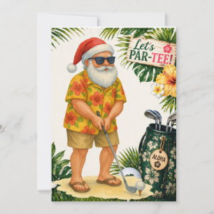 Convite Festa de Natal com tema de Golfe Havaí