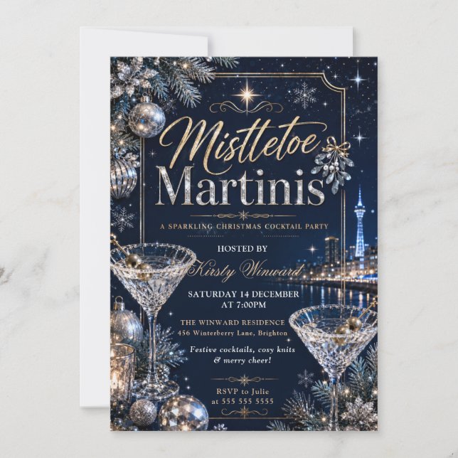 Convite Festa de Natal com Visgo e Martinis (Frente)