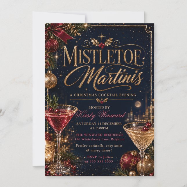 Convite Festa de Natal com Visgo e Martinis (Frente)