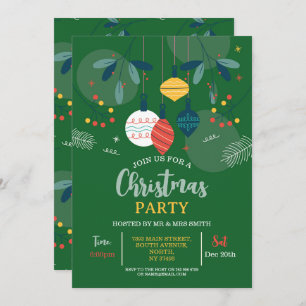 Convite Festa de Natal Convidou o Partido Festivo Verde Ba