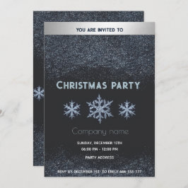 Convite Festa de Natal corporativa com flocos de neve mode