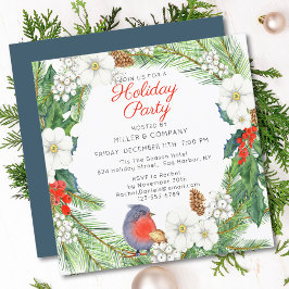 Convite Festa de Natal Corporativa de Feriado Floral