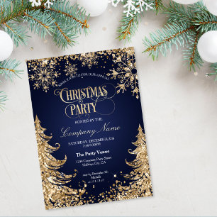 Convite Festa de Natal Corporativa Elegante com Brilho Dou
