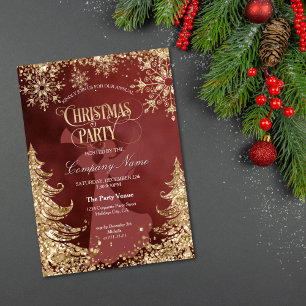 Convite Festa de Natal Corporativa Elegante com Brilho Dou