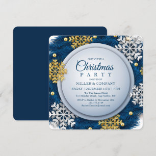 Convite Festa de Natal Corporativa Holiday Snowflake