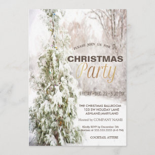 Convite Festa de Natal Corporativa Pine Tree Snow
