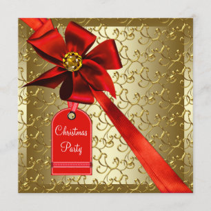 Convite Festa de Natal Corporativa Red Gold