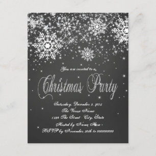 Convite Festa de Natal Corporativa Rustic Snowflake Chalk