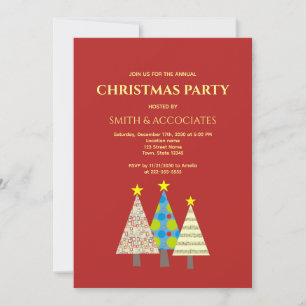 Convite Festa de Natal Corporativa Vermelha