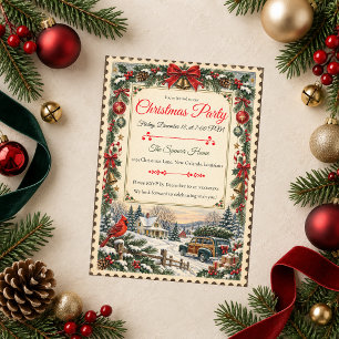 Convite Festa de Natal Country Vintage