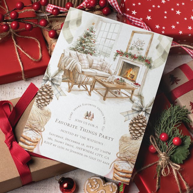 Convite Festa de Natal Cozy Favorite (Criador carregado)