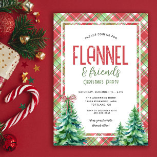 Convite Festa de Natal Cozy Flannel e Amigos