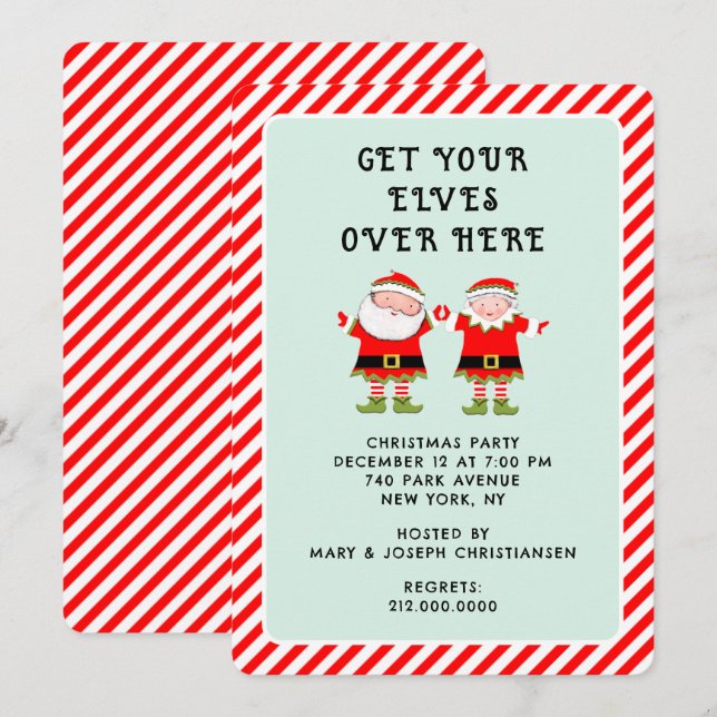 Convite Festa de Natal criativa (Frente/Verso)