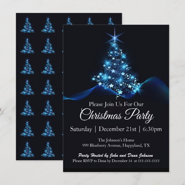 Convite Festa de Natal da Árvore Azul (Frente/Verso)