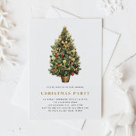 Convite Festa de Natal da Árvore de Natais vintages de Aqu<br><div class="desc">Celebre o feriado com o nosso encantador convite de festas de Natal personalizável, mostrando uma árvore de Natal de cor-d-água, ao estilo vintage, enfeitiçada com enfeites ricos de vermelho e ouro. Essa elegante design traz um toque de nostalgia e calor, fazer perfeito para reuniões festivas. Personalize o convite sem esforço...</div>