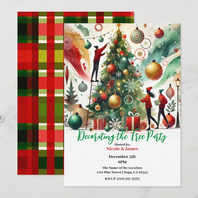 Convite Festa de Natal da Árvore de Natal  (Frente/Verso)