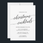 Convite Festa de Natal da Caligrafia Negra Elegante<br><div class="desc">Este elegante cartão de convite de festas preto de caligrafia natalícia é perfeito para um evento de férias simples. A design neutra apresenta um convite minimalista decorado com tipografia romântica e caprichosa.</div>