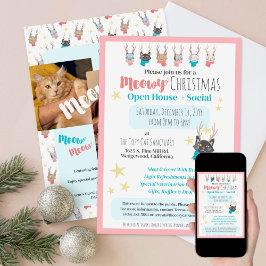 Convite Festa de Natal da Casa de Abrigo para Gatos Meowy