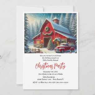 Convite Festa de Natal da Casa de Campo e Caminhão Vermelh