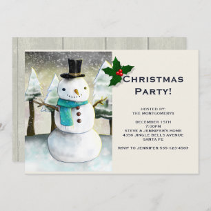 Convite Festa de Natal da Cena de Inverno do Whimsical Sno