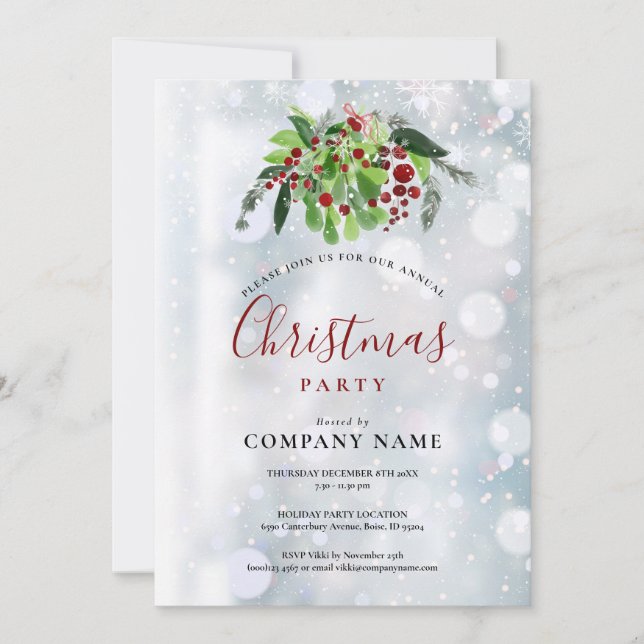 Convite Festa de Natal da Companhia de Neve das Berries Ve (Frente)