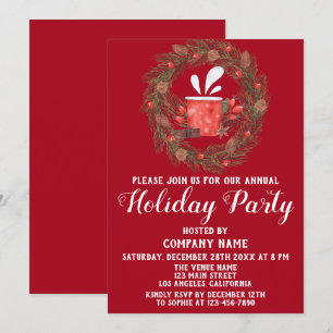 Convite Festa de Natal da Companhia Vermelha Festiva
