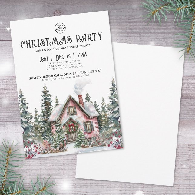 Convite Festa de Natal da Elegant Winter Company (Elegant Winter Company Christmas Party Invitation)