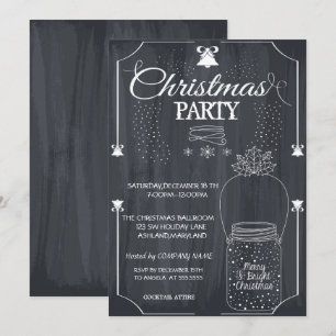 Convite Festa de Natal da Empresa Black, Mason Jar