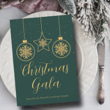 Festa de Natal da Empresa Chic Green Gold Ornament