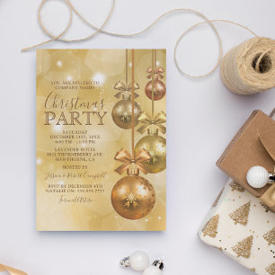 Convite Festa de Natal da Empresa de Negócios de Ornamento