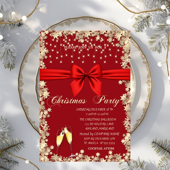Convite Festa de Natal da Empresa Estrelas Vermelhas, Laço (Criador carregado)