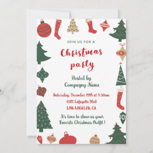 Convite Festa de Natal da Empresa Meias de Árvores Fofas