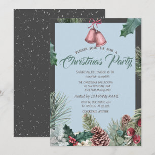 Convite Festa de Natal da Empresa Pinecones Bell Snow