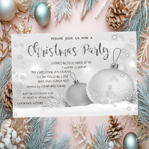 Convite Festa de Natal da Empresa Stylish Christmas Balls