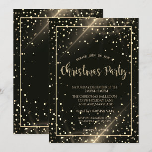 Convite Festa de Natal da Empresa Stylish Gold Dots