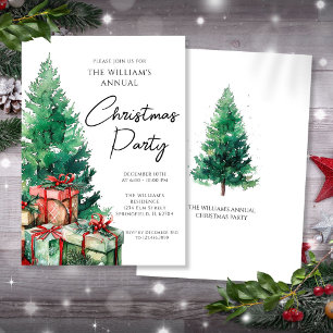Convite Festa de Natal da Família Árvore de Natal Moderna 